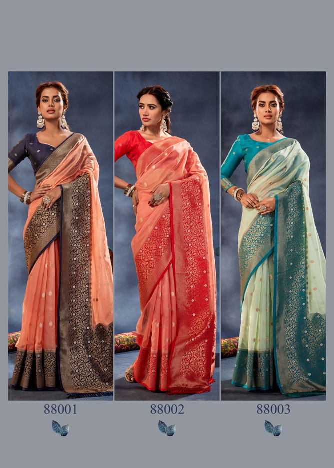 Orum By Rajpath Organza Party Wear Sarees Catalog